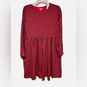 Cat and Jack; Red and Black Plaid Girls Dress, Size 18+